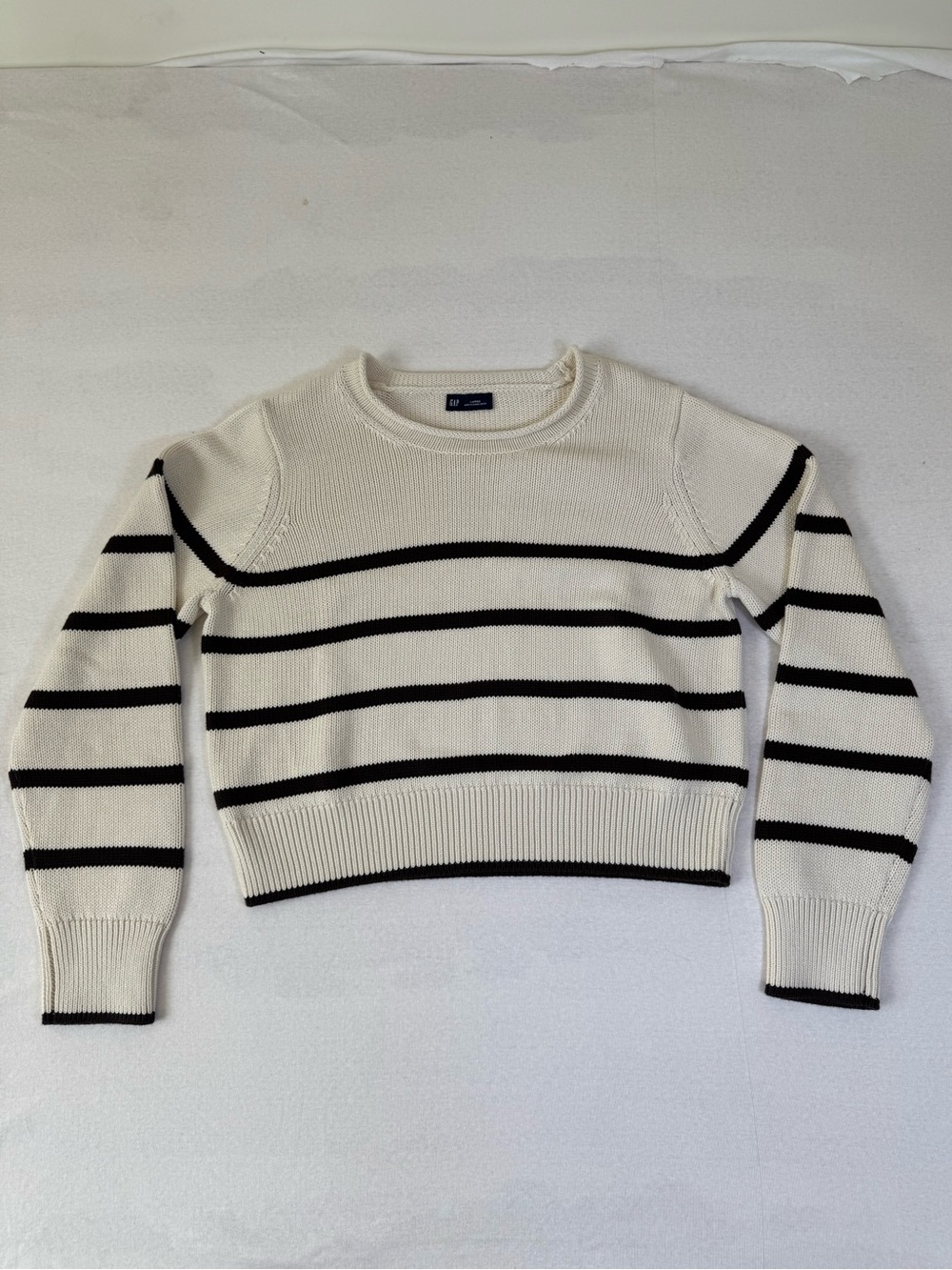 Gap Long Sleeve Roll Neck Striped Sweater Cotton Large